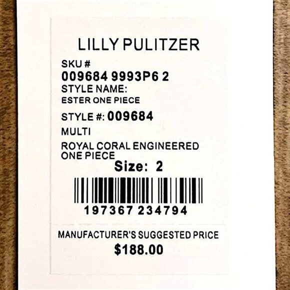 Lilly Pulitzer Ester One Piece Swimsuit in "Multi/Royal Coral" NWT - Size 2 - Picture 8 of 9